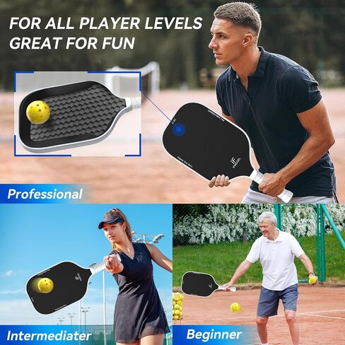 Pickleball Paddles ، مجداف ألياف الكربون المخلل مع قلب PP 16 مم من أجل Ultimate Spin & Power ، The Pickleball Gracket مثالية للبالغين ، هدايا المخلل للنساء ، الرجال in Saudi Arabia