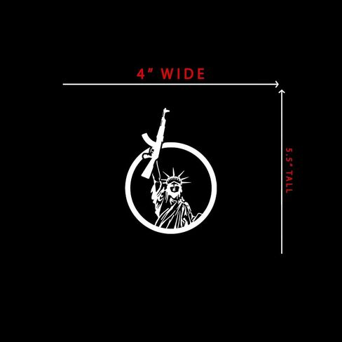 Gun Liberty Sticker Secal Notebook Car Laptop 4 "X5.5" (أبيض) in Saudi Arabia