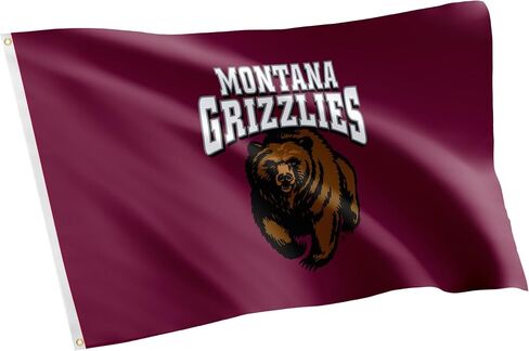 Desert Cactus University of Montana UM Flag - 3 × 5 أقدام لافتة Grizzlies ، نسيج متين داخلي/خارجي ، تصميم البوليستر بنسبة 100 ٪ (النمط 1) in Kuwait