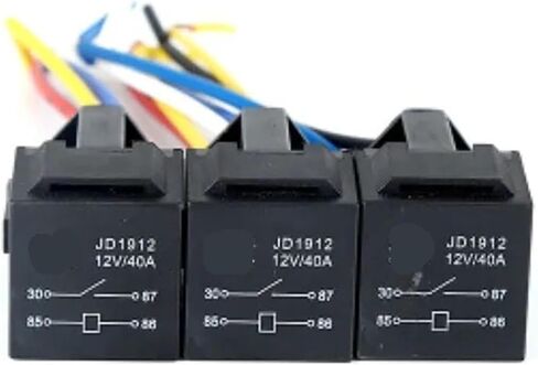Car Relay Plum Cross Base 4 Feet with Wire Connected Body 12V 40A Relay 1Pcs in Saudi Arabia