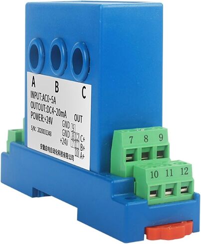 3 Phase AC Current Sensor Transmitter AC0-5A 10A 40A Input 4-20mA 0-10V Isolated Output Conversion Module Perforated Current tra(3XAC 0-10A_8MM_DC24V) in Saudi Arabia
