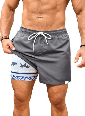 Men's Swim Trunks Quick Dry Bathing Suit Swimming Board Shorts Compression Liner Beach Swimwear in Saudi Arabia