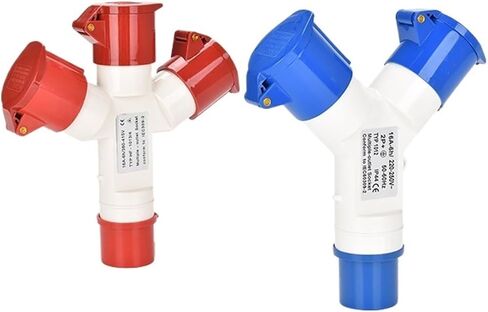 IP44 Three-Way Waterproof Industrial Aviation Plug and Socket Y-Type 1 Input to 3 3P 4P 5P 16A 32A Three-Way Socket 220V 380V(3P 32A 1to2) in Saudi Arabia