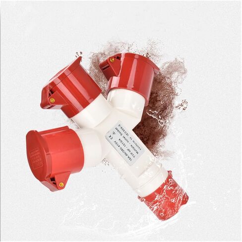 IP44 Three-Way Waterproof Industrial Aviation Plug and Socket Y-Type 1 Input to 3 3P 4P 5P 16A 32A Three-Way Socket 220V 380V(3P 32A 1to2) in Saudi Arabia