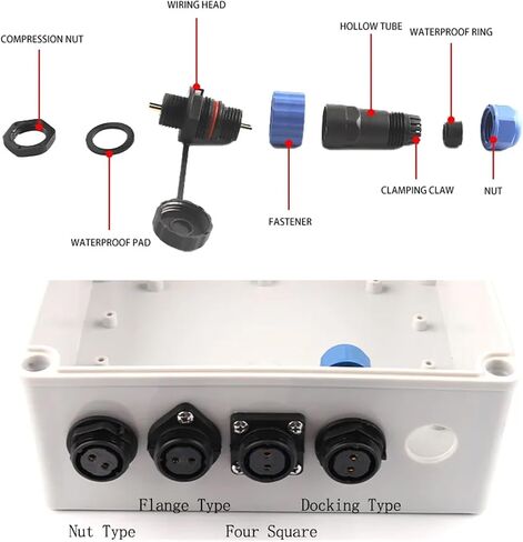 SP16 IP68 Waterproof Connector Cable Connector Plug and Socket Male Female 2 3 4 5 6 7 9 Pin Panel Mount Wire Aviation Plug(Flange Type,7P) in Saudi Arabia