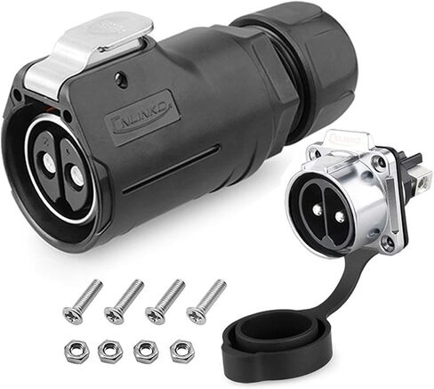 LP28 2Pin M28 Waterproof 45A 500V Strong Electric Connector Male and Female Plug Socket Wire Connector New Energy Vehicle Subway KL4-3b(Female Plug Set2) in Kuwait