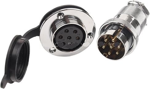 1 Set DF30 GX30 Aviation Connector Female Socket and Male Plug 2 3 4 5 7 8 pin Circular Flange Connector for Power Industry(Df30-2f Round Flange) in Saudi Arabia