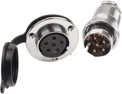 1 Set DF30 GX30 Aviation Connector Female Socket and Male Plug 2 3 4 5 7 8 pin Circular Flange Connector for Power Industry(Df30-2f Round Flange) in Saudi Arabia