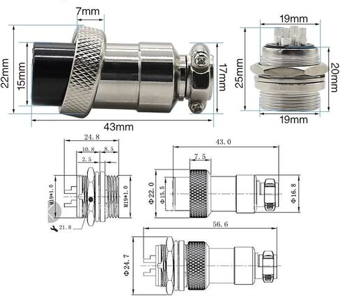 GX20 Aviation Plug 2/3/4/5/6/7/8/9/10/12/14/15 pin Connector(7 Pin) in Saudi Arabia