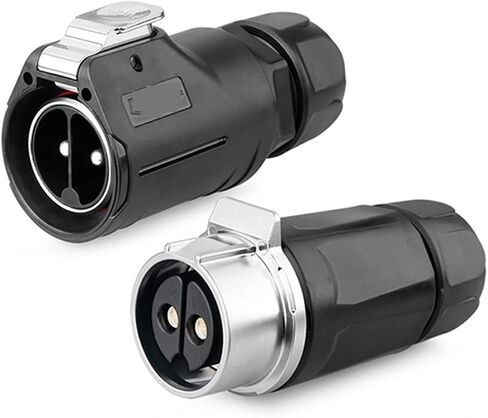 LP28 2Pin M28 Waterproof 45A 500V Strong Electric Connector Male and Female Plug Socket Wire Connector New Energy Vehicle Subway KL4-3b(Female Plug Set2) in Kuwait