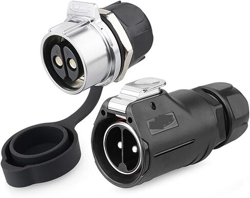 LP28 2Pin M28 Waterproof 45A 500V Strong Electric Connector Male and Female Plug Socket Wire Connector New Energy Vehicle Subway KL4-3b(Female Plug Set2) in Kuwait