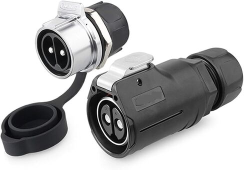 LP28 2Pin M28 Waterproof 45A 500V Strong Electric Connector Male and Female Plug Socket Wire Connector New Energy Vehicle Subway KL4-3b(Female Plug Set2) in Kuwait