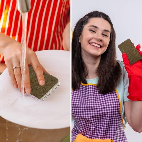 12 حزمة إسفنجية للمطبخ الطبيعي - قابلة للتحلل ، قابلة للتحلل ، السليلوز السليلوز الخشبي وألياف جوز الهند للأطباق ، تجفيف سريع وغير خدش مصنع الصديق للبيئة لغسل الصحون in Saudi Arabia