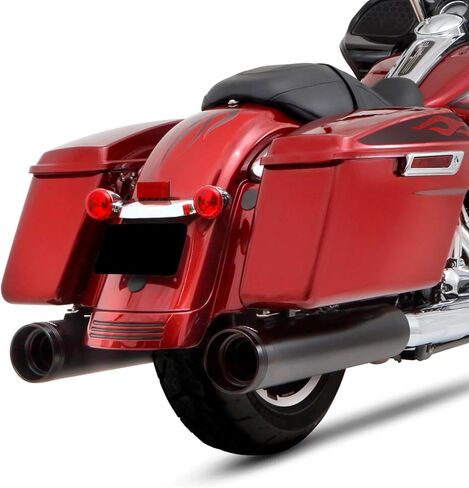 500-0185 RINEHART RACING DBX45 4.5 "Chrome Slip-on Mufflers مع أغطية نهاية تقليدية سوداء لعام 2017 Newer Harley Touring Models in Saudi Arabia