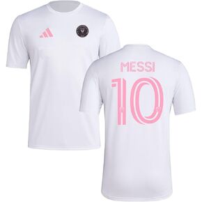 adidas Lionel Messi Inter Miami CF #10 Men's Pregame Player Name & Number Performance T-Shirt (White, X-Large) in Saudi Arabia