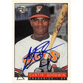 190503 Baltimore Orioles Ft 1994 Fleer Excel No. 6 Minor League Rookie Curtis Goodwin Autographed Baseball Card in Kuwait
