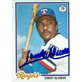Autograph Warehouse 48805 Sandy Alomar Autographed Baseball Card Texas Rangers 1978 Topps No .533 in Saudi Arabia