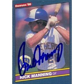 مستودع توقيعه 47904 RICK MANNING CARDACHED CARD MILWAUKEE BREWERS 1986 DONROSS NO .368 in Kuwait