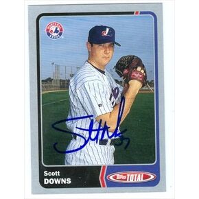 Autograph Warehouse 38362 Scott Downs Autographed Baseball Card Montreal Expos 2003 Topps Total No. 163 in Saudi Arabia