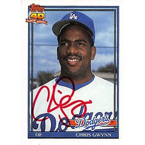 توقيع 156492 لوس أنجلوس دودجرز 1991 Topps رقم 99 كريس جوين بطاقة البيسبول موقعة in Kuwait
