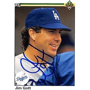 Autograph 156460 Los Angeles Dodgers 1990 Upper Deck No. 701 Jim Gott Autographed Baseball Card in Saudi Arabia