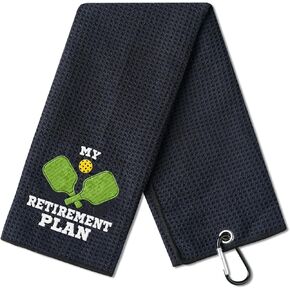 Funny Retirement Pickleball Towels for Men/Women, Gifts for Pickleball Lovers for Birthday, Christmas, 40 x 60cm Microfiber Pickleball Towels - Black in Saudi Arabia