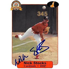 123348 St Louis Cardinals Ft 2002 Minor League No. 24 Nick Stocks Autographed Baseball Card in Kuwait