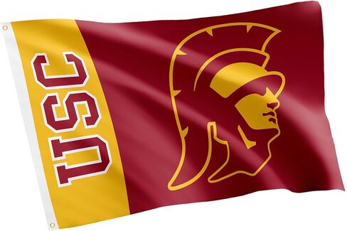Desert Cactus University of Southern California USC Flag - 3 × 5 أقدام طروادة شعار ، نسيج متين داخلي/خارجي ، تصميم البوليستر بنسبة 100 ٪ (اسم فريق النمط أ) in Kuwait