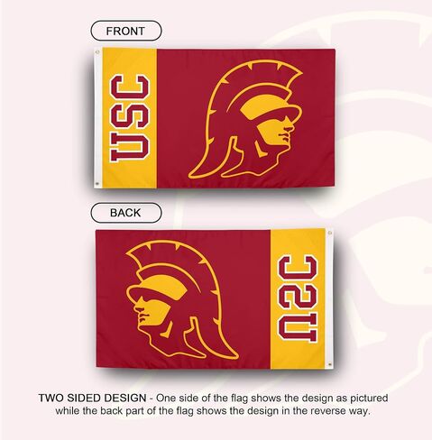 Desert Cactus University of Southern California USC Flag - 3 × 5 أقدام طروادة شعار ، نسيج متين داخلي/خارجي ، تصميم البوليستر بنسبة 100 ٪ (اسم فريق النمط أ) in Kuwait