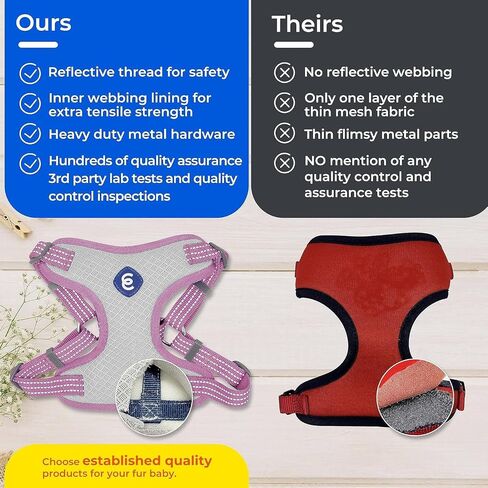 Blueberry Pet Essentials العودة إلى الأساسيات سترة عاكسة لحزام الكلاب، مشمش، متوسطة، أحزمة قابلة للتعديل للكلاب in Kuwait