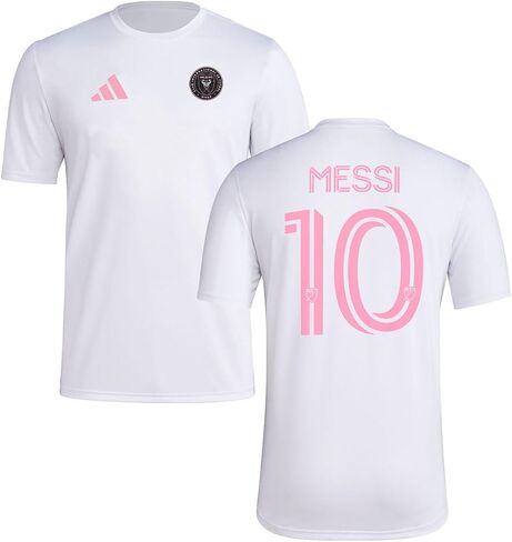 adidas Lionel Messi Inter Miami CF #10 Men's Pregame Player Name & Number Performance T-Shirt (White, X-Large) in Saudi Arabia