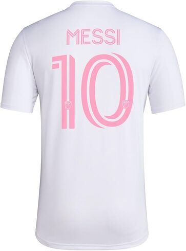 adidas Lionel Messi Inter Miami CF #10 Men's Pregame Player Name & Number Performance T-Shirt (White, X-Large) in Saudi Arabia