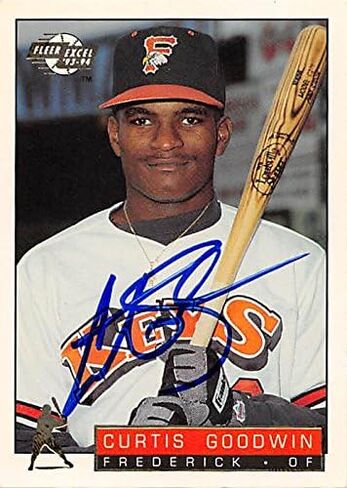 190503 Baltimore Orioles Ft 1994 Fleer Excel No. 6 Minor League Rookie Curtis Goodwin Autographed Baseball Card in Saudi Arabia