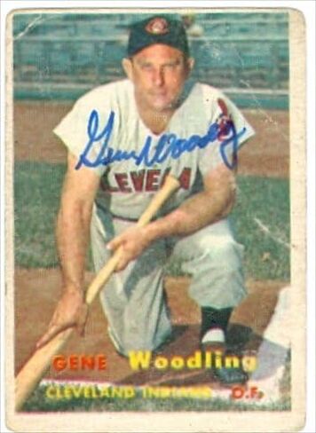 مستودع توقيعه 37978 Gene Woodling Cardball Baseball Card Cleveland Indians 1957 Topps No. 172 67 in Saudi Arabia