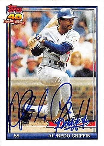 Autograph 156490 Los Angeles Dodgers 1991 Topps No. 226 Alfredo Griffin Autographed Baseball Card in Saudi Arabia