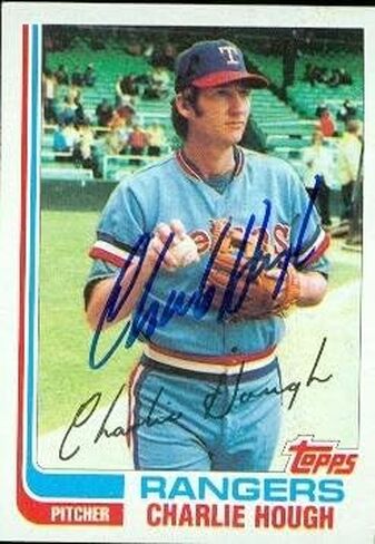 Autograph Warehouse 48771 Charlie Hough Autographed Baseball Card Texas Rangers 1982 Topps No .718 in Saudi Arabia