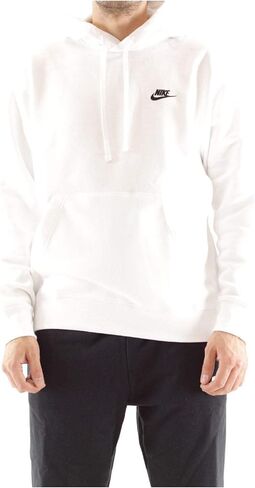 Nike Men's Pull Over Hoodie, White/White/Black, Medium in Saudi Arabia
