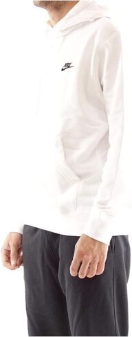 Nike Men's Pull Over Hoodie, White/White/Black, Medium in Saudi Arabia