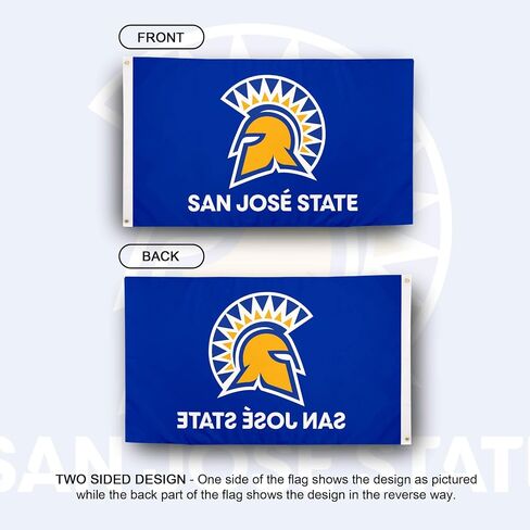 Desert Cactus San Jose State University SJSU Flag - 3 x 5 Feet Spartans Banner, Indoor/Outdoor Durable Fabric, 100% Polyester Design (Style 2a) in Saudi Arabia