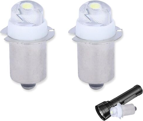 2 Pack Pack Flashlight Plubbs 30 Lumen 3-Volt LED LED PR6 لمبة استبدال المصابيح الكهربائية 3V المصباح المصباح المصباح المصباح مع 10 سنوات عمر 41-1643 P13.5S 6000K in Kuwait
