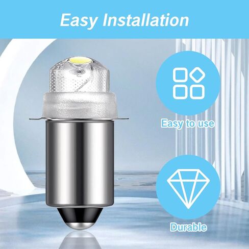 2 Pack Pack Flashlight Plubbs 30 Lumen 3-Volt LED LED PR6 لمبة استبدال المصابيح الكهربائية 3V المصباح المصباح المصباح المصباح مع 10 سنوات عمر 41-1643 P13.5S 6000K in Kuwait
