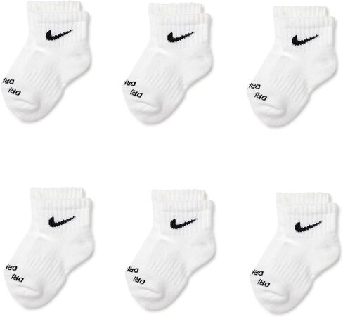 Nike Kids Dri-Fit Performance Basic Ankle (Infant/Toddler/Little Kid) White 4-5 (7-10 Toddler) in Saudi Arabia