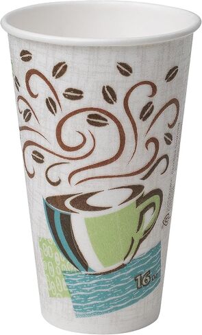 Dixie PerfecTouch Insulated Paper Hot Cup, 16oz, Coffee Haze Design, 50 Count in Saudi Arabia