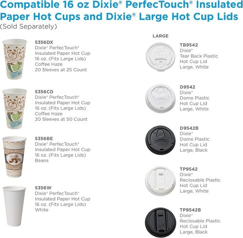 Dixie PerfecTouch Insulated Paper Hot Cup, 16oz, Coffee Haze Design, 50 Count in Saudi Arabia