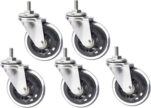 (5 Pack) 3 inch M8 Screw PU Polyurethane Roller ice Wheel Computer Chair Swivel Caster Silent Universal Pulley in Saudi Arabia