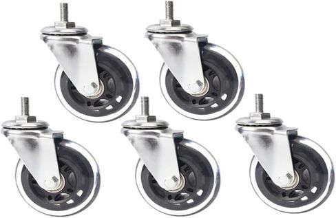 (5 Pack) 3 inch M8 Screw PU Polyurethane Roller ice Wheel Computer Chair Swivel Caster Silent Universal Pulley in Saudi Arabia