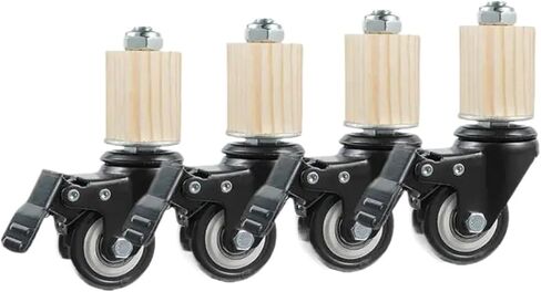 (Pack of 4) 2-inch casters, 30 mm Square Tube, Stainless Steel Furniture casters with Brake Universal Wheels(Red) in Saudi Arabia