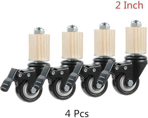 (Pack of 4) 2-inch casters, 30 mm Square Tube, Stainless Steel Furniture casters with Brake Universal Wheels(Red) in Saudi Arabia