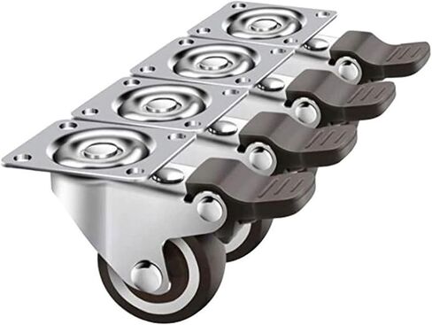 5 PCS/2 Inch Silent Heavy Duty PU Swivel Casters and Flatbed Trolley Steerable Casters/Trailer Wheels with Brakes in Saudi Arabia