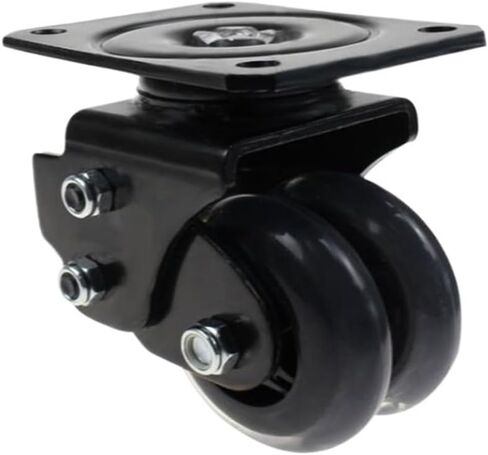 1 Piece Package 3 inch Silent Caster Spring Shock Absorber AGV Swivel Wheel Robot Heavy Duty Polyurethane Wheel(Black) in Saudi Arabia
